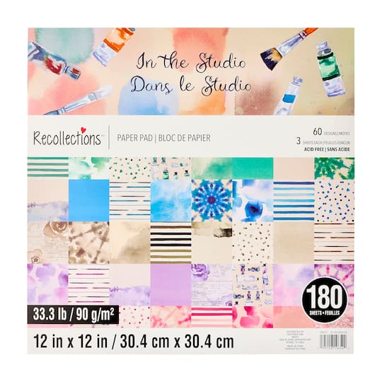 12" x 12" In the Studio Paper Pad by Recollections™, 180 Sheets